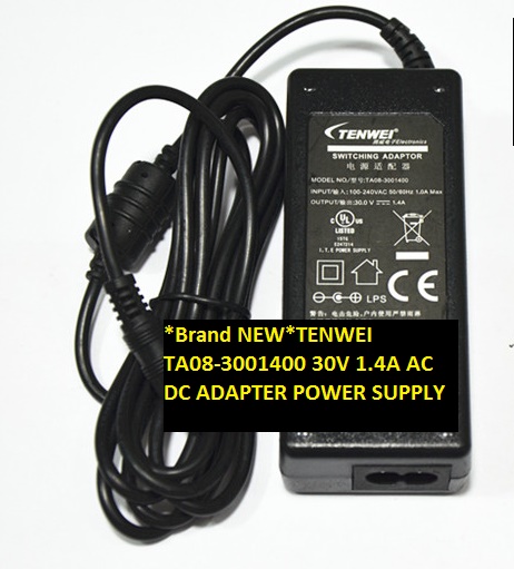 *Brand NEW* TENWEI 5.5*2.5 30V 1.4A AC DC ADAPTER TA08-3001400 POWER SUPPLY